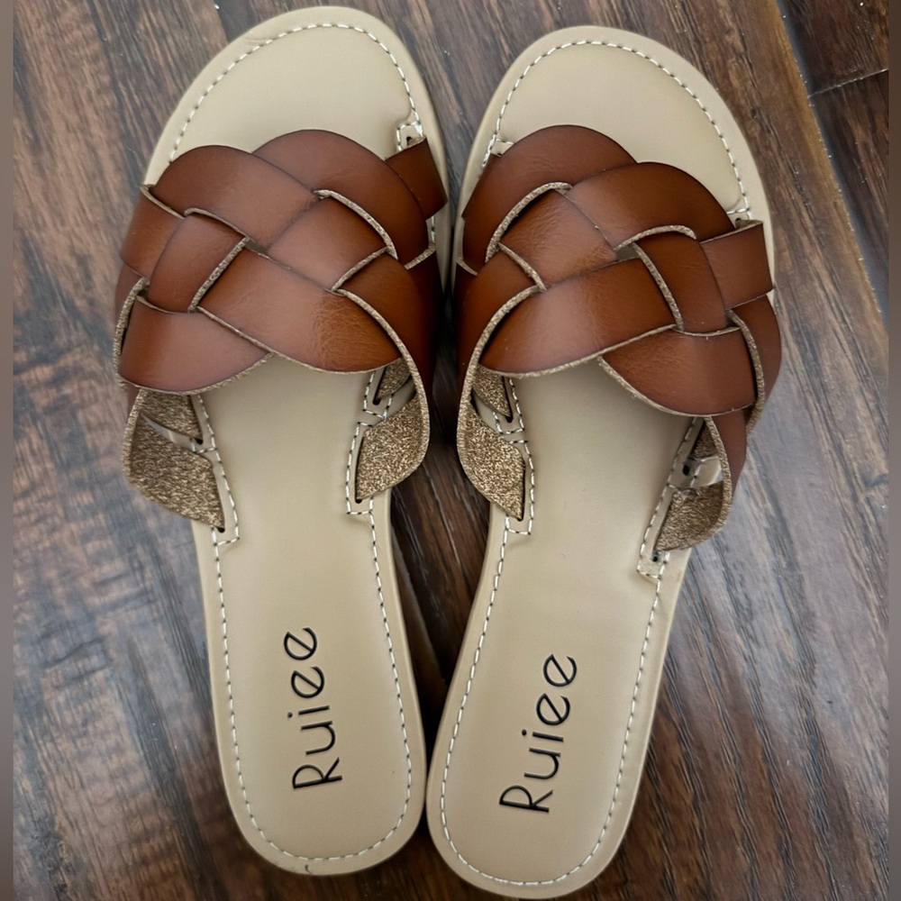Women's Flat Braided Slides Sandals (Ruiee)